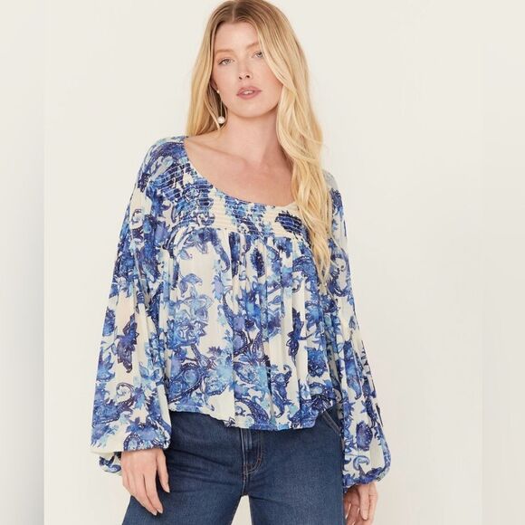 FREE PEOPLE Up For Anything Floral Top Size XS - Picture 1 of 11